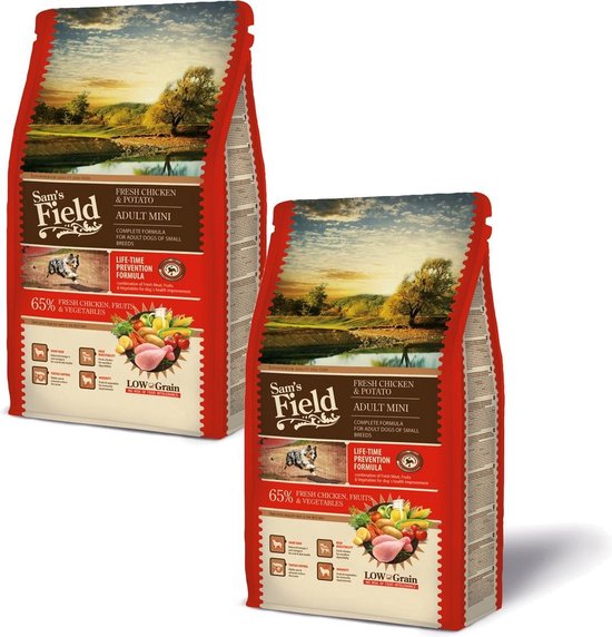 Sam's Field Adult Mini Kip&Aardappel - Hondenvoer - 2 x 2.5 kg