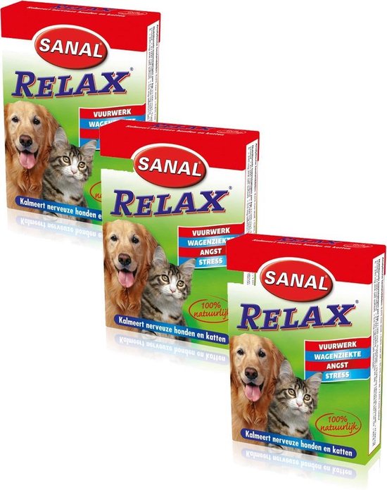 Sanal Relax Hond/Kat - Anti stressmiddel - 3 x 15 stuks | bol.com