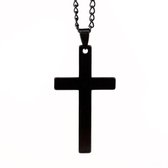 ketting kruis | Arne | stainless steel | unisex | ketting met bedel | zwart