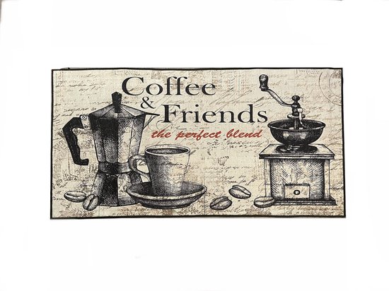 MOMO Rugs - Loper - Koffie - 60x240 cm - vloerkleed - laagpolig tapijt - Design, Modern - Kitchen Masters - Keukenloper - Meerkleurig