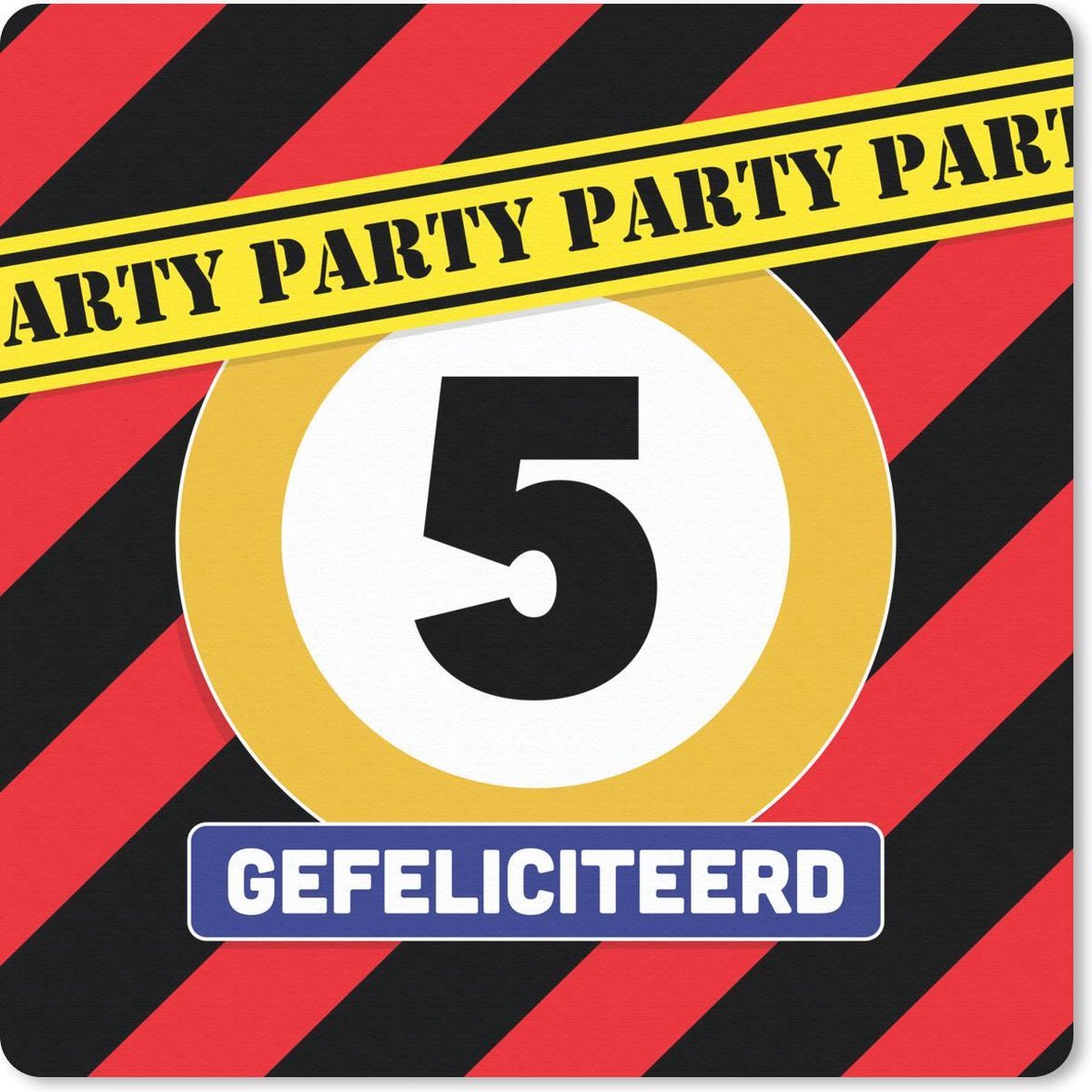 Muismat 30x30 cm - Mousepad Jubileum - 5 jaar - Verjaardag - Muismatten