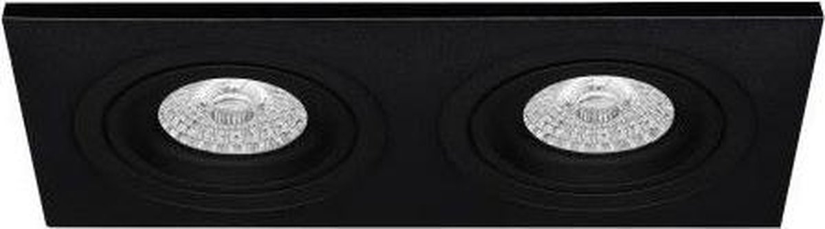 Premium Inbouwspot Anthon Zwart Verdiepte dubbele spot Extra Warm Wit (2700K) Met Philips LED