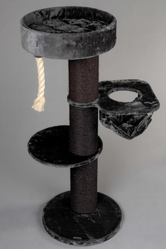 RHRQuality Krabpaal Voor Grote Katten - Maine Coon Sleeper Crown – 150 cm Hoog – Met Extra Dikke 20 cm Sisalpalen – Crème