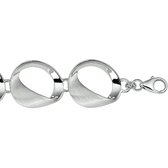 The Jewelry Collection Armband Poli/mat 17,5 mm 20 cm - Zilver
