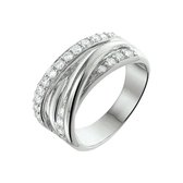 The Jewelry Collection Ring Zirkonia - Zilver Gerhodineerd