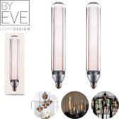 BY EVE T60 LED Filament - 2 stuks - Clear - Sfeerverlichting - Glasvezel - Dimbaar - A++ - Ø 60 mm - E27 - 7 W - 120 lumen - Vintage Ledlamp - Sfeerlamp