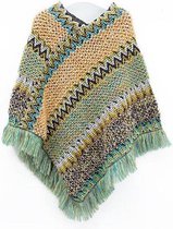 N3 Collecties Nieuwe Retro Etnische Wollen Deken  Kwastje Lange Sjaal Warme Vrouwelijke Poncho