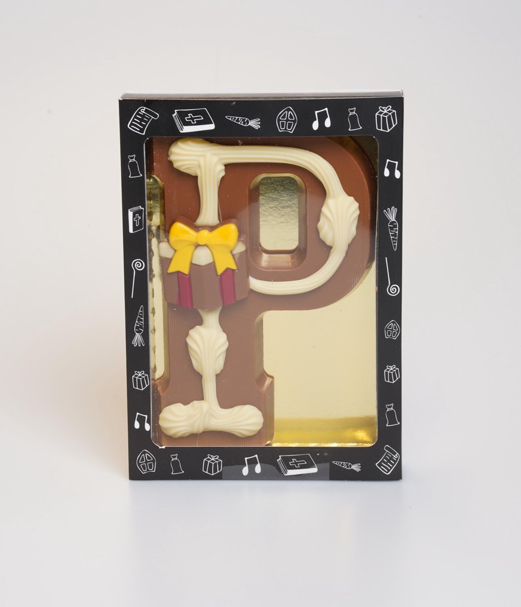 Luxe Gedecoreerde Melk Chocolade Letter P - 6 x 240 Gram