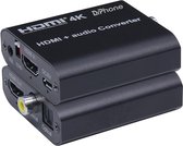 DrPhone HA4 HDMI 1.4 + Audio HD Converter – 4096x2160 @30Hz -EDID-Optische & Coaxiale Audio-uitgang Naar Versterker Of Luidspreker – Zwart