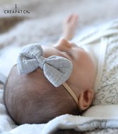 Baby tot kleuter haarband of hoofdband | 100% Bio-katoen | zachte mousseline | Cool gray |