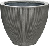 Pot Ridged Vertical Jesslyn S Dark grey 51x43 cm ronde bloempot