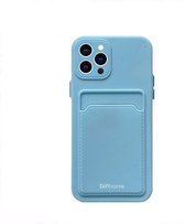 DrPhone IH3 – TPU Telefoonhoesje - Portemonnee kaarthouder – Schokbestendig -Bumper - Geschikt voor IPhone 13 Pro - Blauw