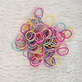Gekleurde Haarelastiekjes - 100 stuks - Roze - Elastiek - Haar Accessoires - Kinderen - Peuter - Baby - Meisjes - Dames - Gift - Cadeau