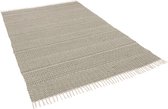 Pergamon Vloerkleed Kilim Sandy Baumwolle Naturteppich Streifen