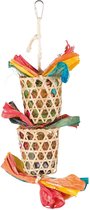 Trixie vogel natuurspeelgoed aan sisalkoord palmblad / maÏslies 35 cm