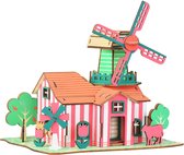 Bouwpakket 3D Puzzel van hout Tulip Ranch Tulpenboerderij- gekleurd