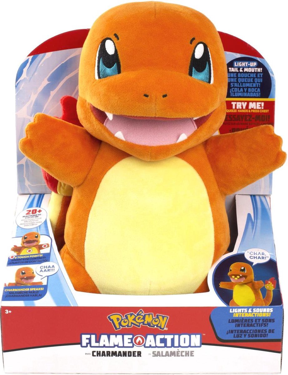 Pokémon Flame Charmander Interactieve Pluche Knuffel 32cm met Licht en Geluid!... |