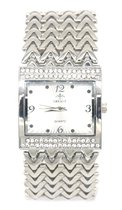 Horloge met Steentjes - Kast 31x31 mm - Metaal - Quartz - Zilverkleurig