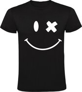Smiley | Kinder T-shirt 140 | Zwart | Glimlach | Lachen | Vrolijk | Gelukkig | Graffiti | Clown | LOL | Plezier | Emoticon | Emoji