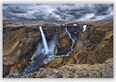 Wanddecoratie - Foto op Plexiglas - Plexiglas Schilderij - Háifoss-waterval op IJsland - Fons Kern - 140x70 cm