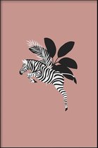 Walljar - Tropical Zebra - Dieren poster met lijst