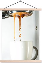 Verplaatsing vonk Vertrek naar Schoolplaat - De koffie stroomt uit het koffiezetapparaat in de kop koffie  - 90x120 cm... | bol.com