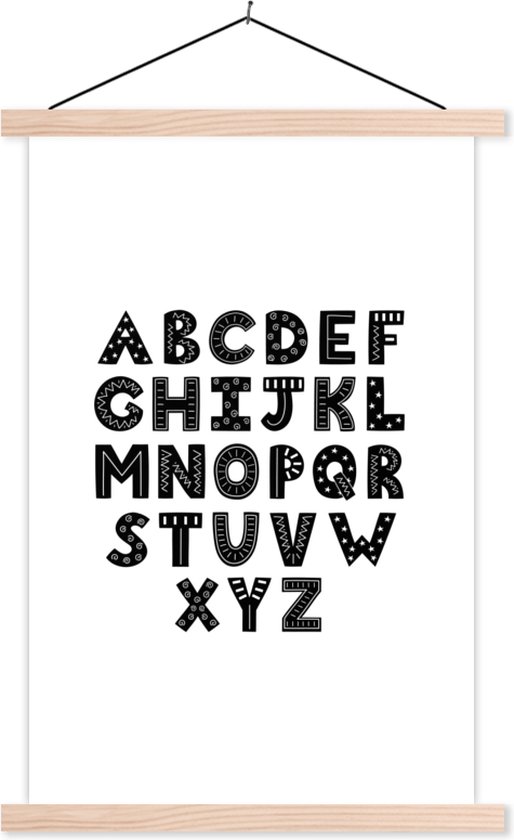 Alphabet d'illustration avec des lettres noires