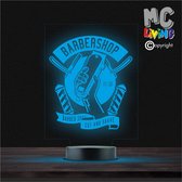 Led Lamp Met Gravering - RGB 7 Kleuren - Barbershop