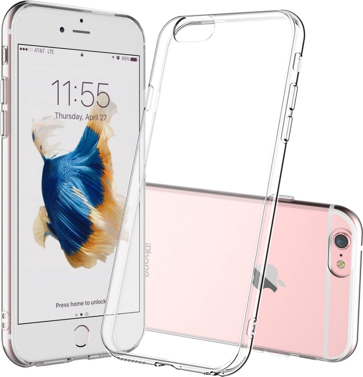 Jumada's Apple Hoesje - Case - iPhone 6/6S Plus - Back Cover - Siliconen - Transparant