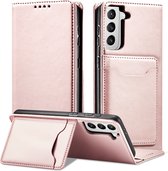 Samsung Galaxy S21 Plus PU Leren Bookcase | Lederen Wallet Case | Telefoonhoesje | Pasjeshouder | Roze