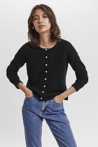 Vero Moda Vest Vmkatie Ls O-neck Pearl Cardigan Color 10253204 Black Dames Maat - S