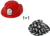 Narvie 10 x brandweerhelm en piraten hoed - voor kind