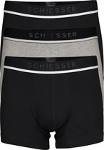 SCHIESSER 95/5 shorts (3-pack) - zwart - zwart en grijs - Maat: L