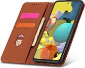 Samsung Galaxy A51 PU Leren Bookcase | Lederen Wallet Case | Telefoonhoesje | Pasjeshouder | Bruin