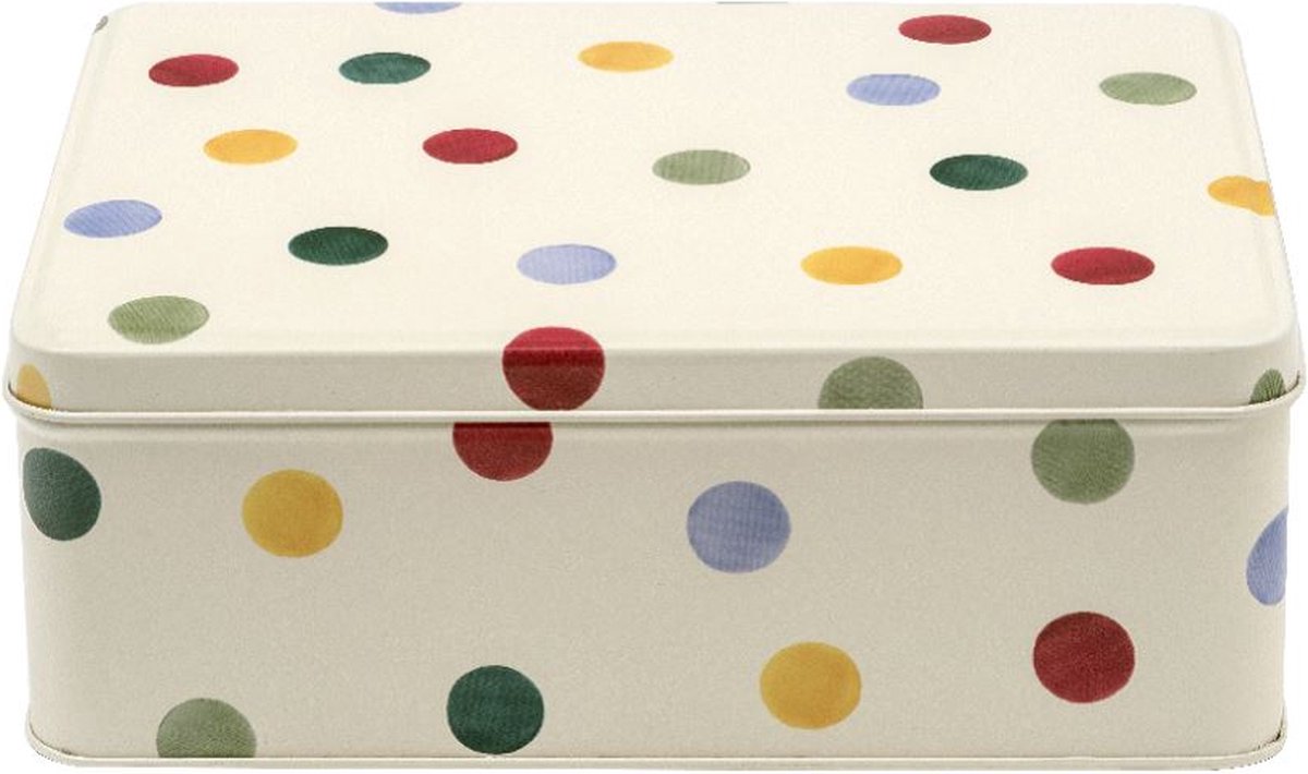 Emma Bridgewater - Bewaarblik Polka Dots - Stippen - Blik - Rechthoek - 20 x 15 x 8 cm