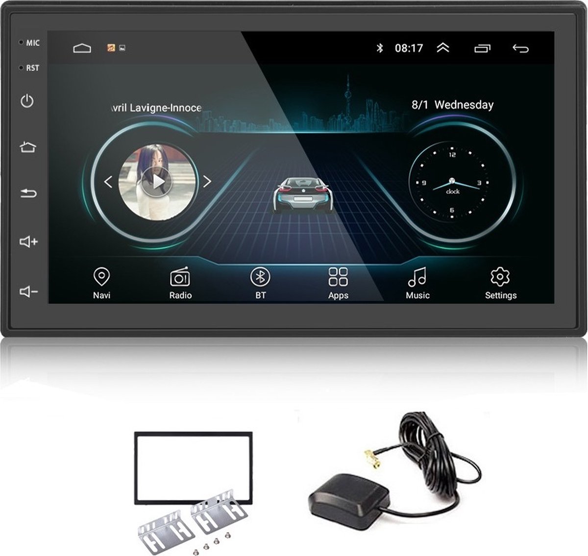 TechU™ Autoradio T124 – 2 Din – 7.0 inch Touchscreen Monitor – FM radio – Bluetooth & Wifi – USB – SD – Handsfree bellen – GPS Navigatie – Android 9.1