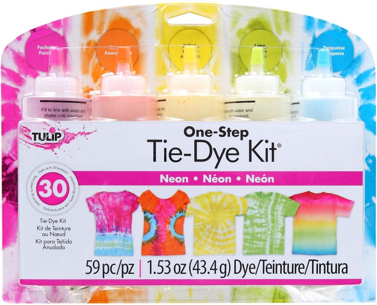 One-step Tie Dye Kit - Neon - 5 kleuren - 43.4g