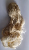 Clip in Haarband met haar haarstuk lang slag wit blond