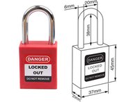 Boxus - Cadenas de sécurité Lockout - Rouge - Clé de retenue - Léger et solide - Pour le contrôle des sources d'énergie dans l'industrie chimique - LOTO Lock Lockout