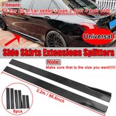 6STUKS - Universele Side Rok Extensions - Auto Side Rokken Winglet Splitters Lip - Voor BMW - Voor Benz - Voor Honda - Voor Audi - Voor VW - Zwart 2.2M