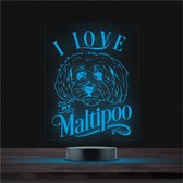 Led Lamp Met Gravering - RGB 7 Kleuren - I Love My Maltipoo