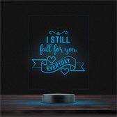 Led Lamp Met Gravering - RGB 7 Kleuren - I Still Fall For You