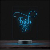 Led Lamp Met Gravering - RGB 7 Kleuren - Faith