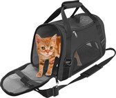 Reistas Kat - Hondenrugzak - Draagtas Hond - Hondentas - Huisdieren Reistas - Kitten - Puppy - Max 6 kg + - Maat XL - 55 x 30 x 50cm - Zwart