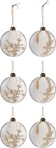 Doos Van 6 Kerstbal Rond Plat Naturel Glas Transparant