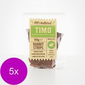Timo Strips 100 g - Hondensnacks - 5 x Konijn