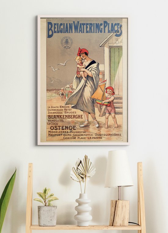 Poster - Vintage Reisposter België - Oostende - Badplaatsen - Belgian Watering Places