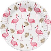 Set 10 papieren bordjes Flamingo 23 cm