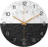 Lardic- Wandklok 30 cm - moderne muurklok met takken wijzer - zwart/wit