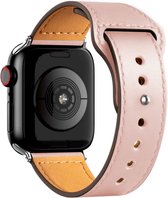 Geschikt voor Apple Watch bandje 38 / 40 / 41 mm - Series 1 2 3 4 5 6 7 SE - Smartwatch iWatch horloge band - 38mm 40mm 41mm - Fungus - PU Leer - Roze - Druksluiting